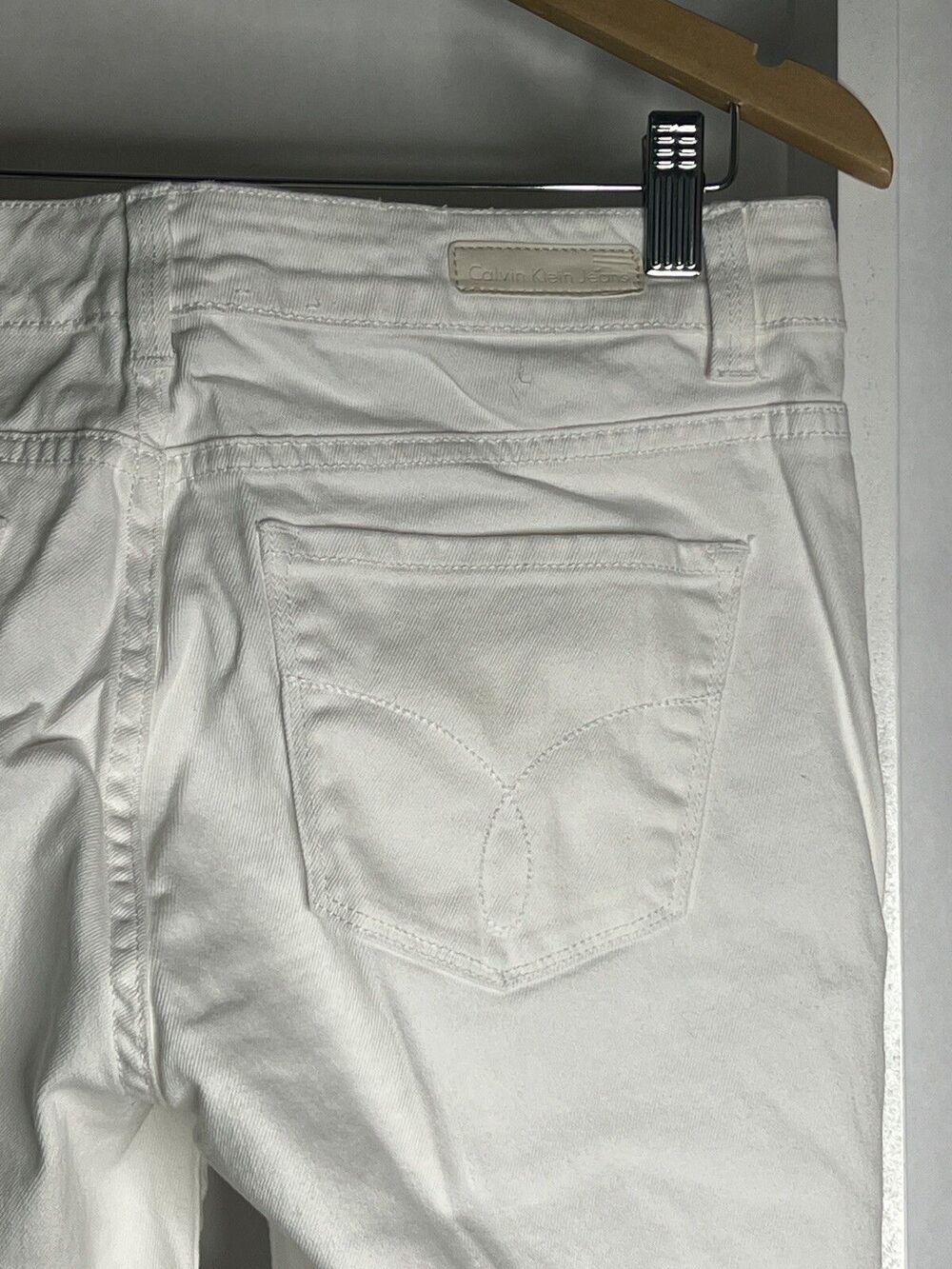 Calvin Klein Ultimate Skinny White Jeans Womens 8/29 Stretch Short 27" Inseam - Picture 11 of 15